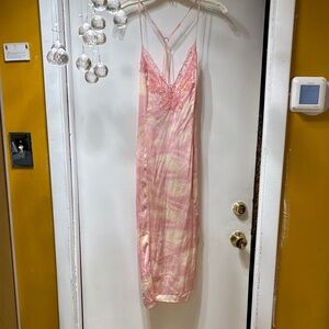 Free People Pink and Cream Chemise